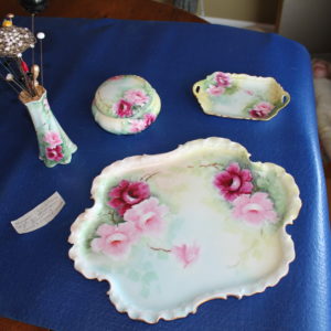 1907 Limoges Floral Dresser Set