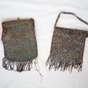 2 French Antique Micro Steel Beaded Purses