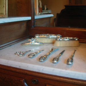 Sterling Silver Victorian Vanity Set